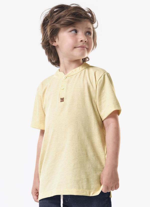 Camiseta Infantil Masculina Meia Malha Amarelo