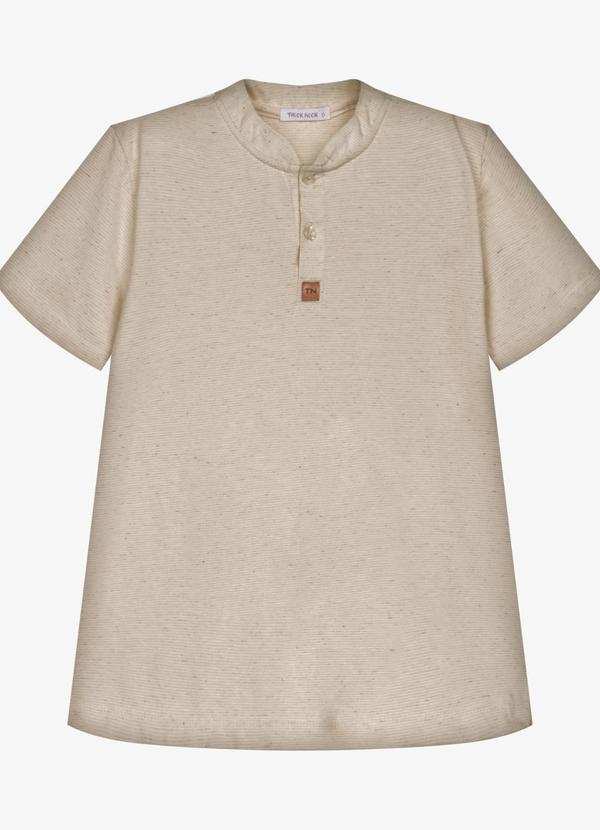 Camiseta Infantil Masculina Meia Malha Marrom