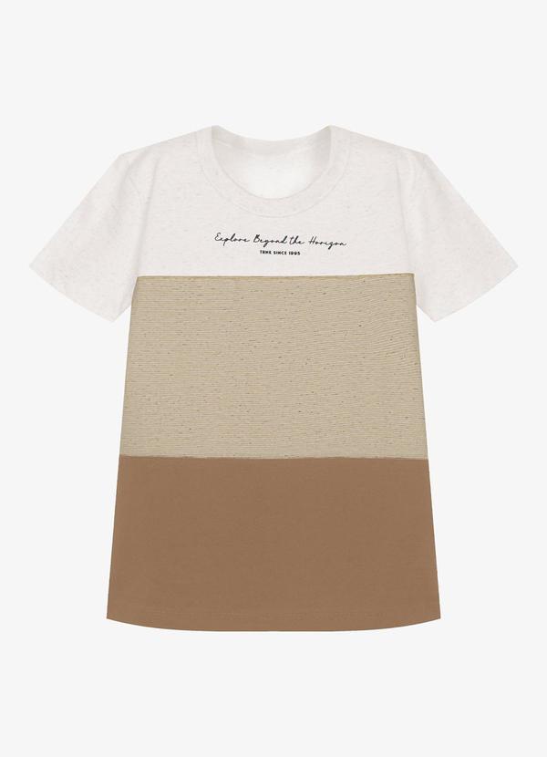 Camiseta Infantil Masculina Meia Malha Marrom