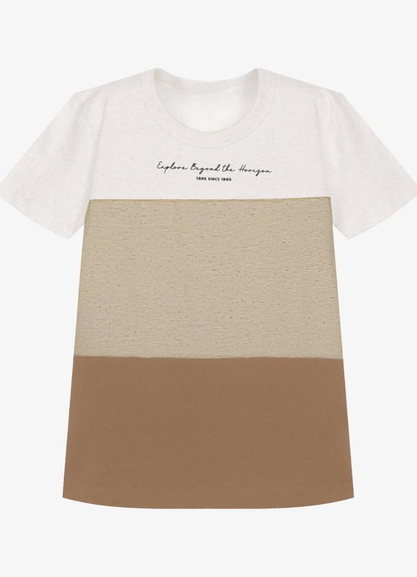 Camiseta Infantil Masculina Meia Malha Marrom