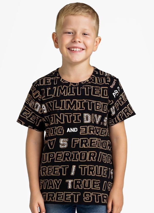 Camiseta Infantil Masculina Preto