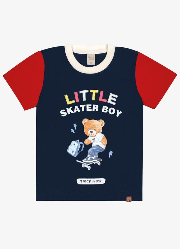 Vista 2 Camiseta Infantil Menino Urso Azul Trick Nick Trick Nick