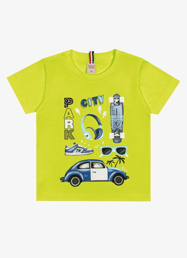 Vista 2 Camiseta Infantil Menino Verde Kyly Kyly