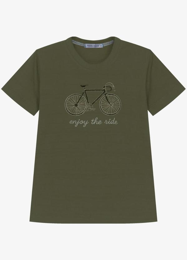 Camiseta Infantil Meia Malha Estampa Verde