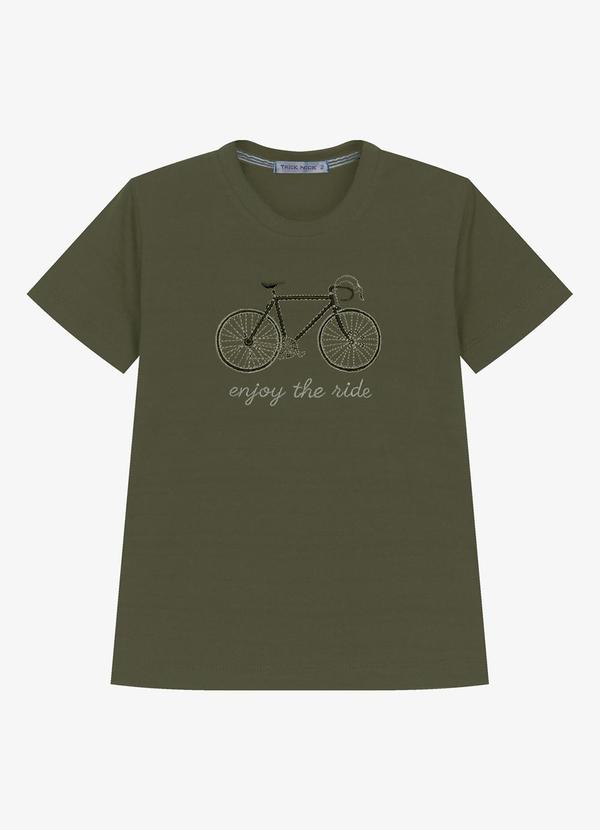 Camiseta Infantil Meia Malha Estampa Verde