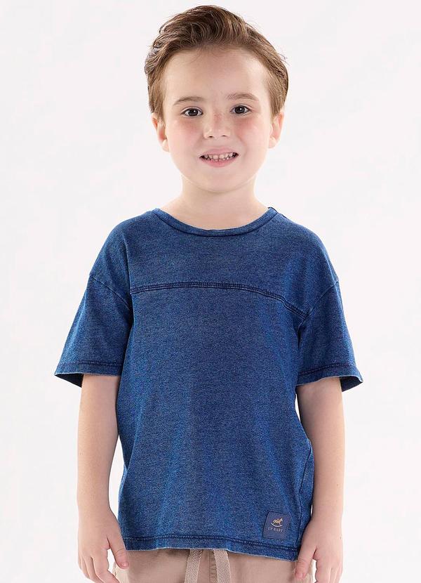 Vista 2 Camiseta Infantil Meia Malha Índigo Azul Up Baby Up Baby