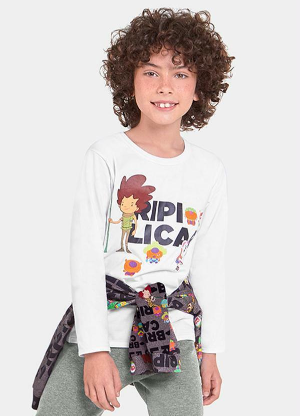 Vista 2 Camiseta Infantil Menina/Menino Branco Lilica Ripilica Lilica Ripilica