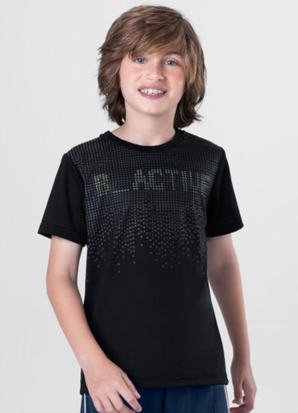 Vista 2 Camiseta Infantil Menino Active Preto Brandili Brandili