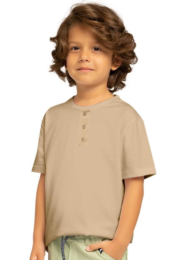 Vista 2 Camiseta Infantil Menino Básica Bege Milon Milon