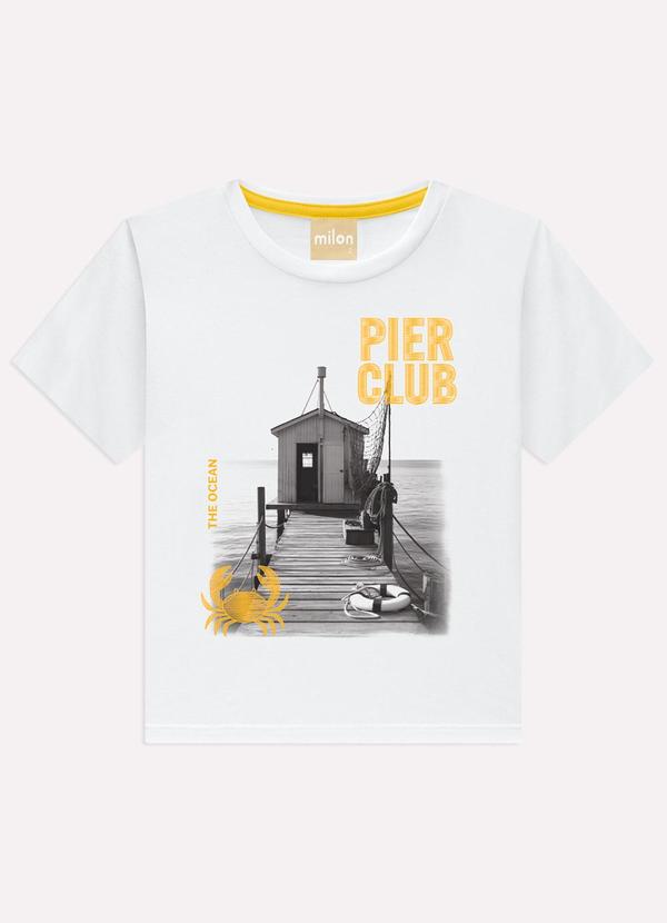 Camiseta Infantil Menino Bordado Branco