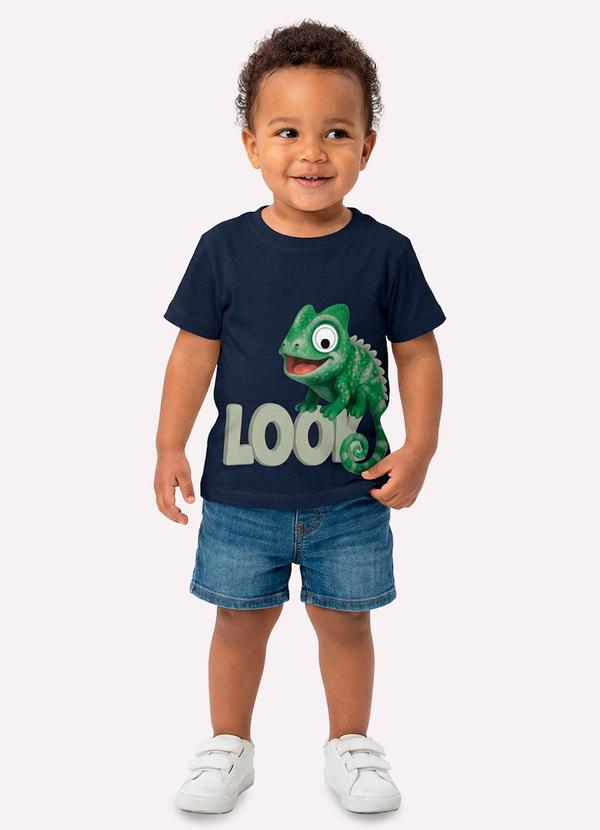 Camiseta Infantil Menino Camaleão Azul