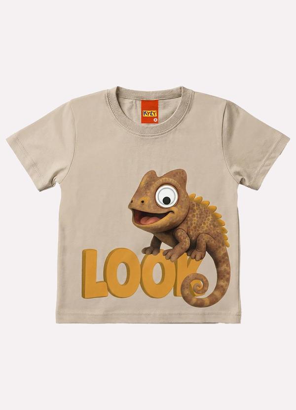 Camiseta Infantil Menino Camaleão Bege