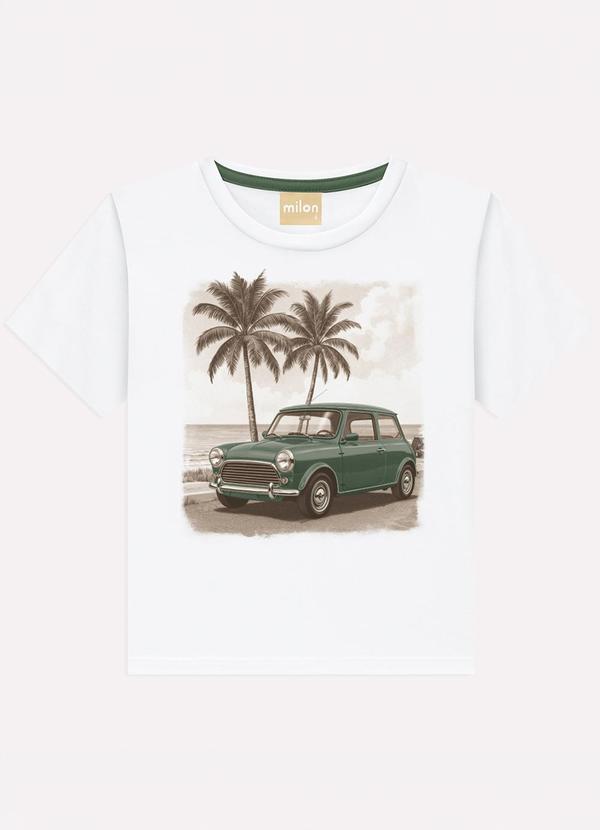 Camiseta Infantil Menino Carro Branco