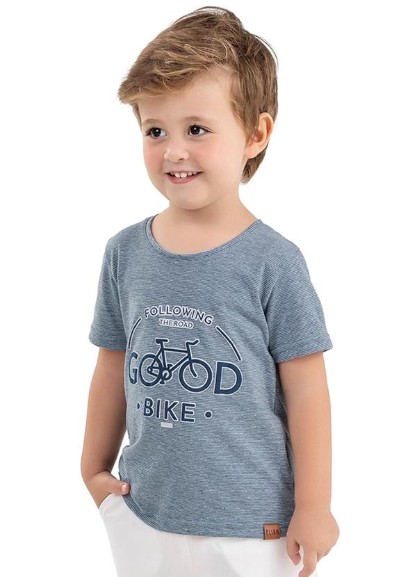 Vista 2 Camiseta Infantil Menino Casual Elian Azul Elian