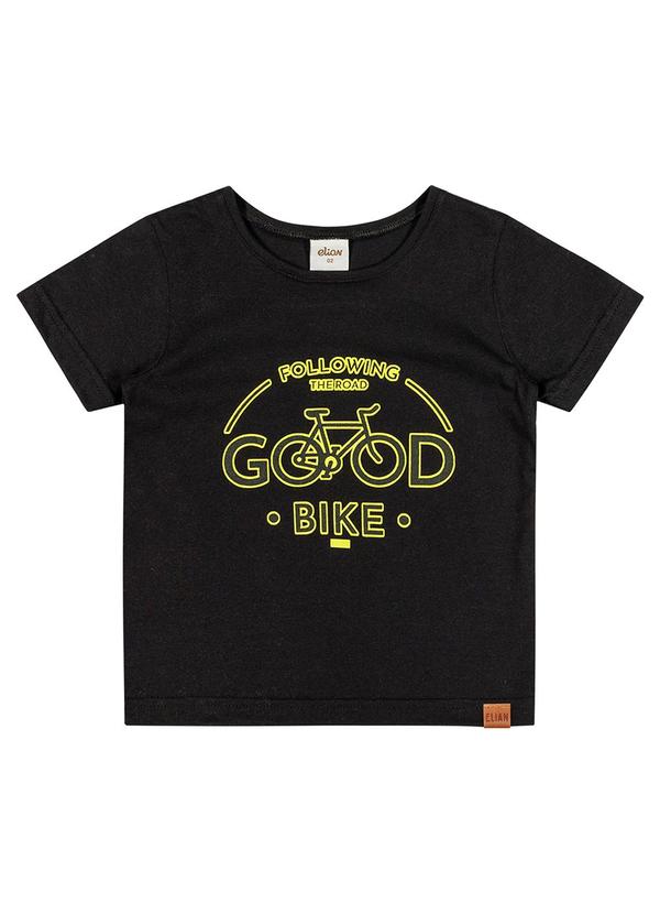 Vista 2 Camiseta Infantil Menino Casual Elian Preto Elian