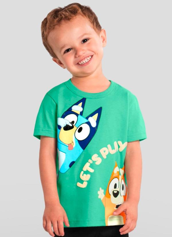Camiseta Infantil Menino da Bluey Verde