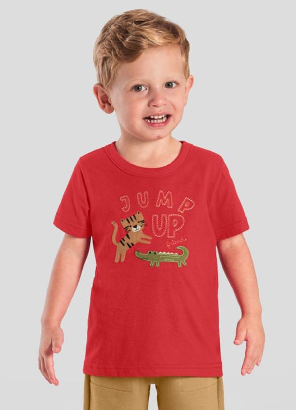 Camiseta Infantil Menino de Bichinhos Vermelho