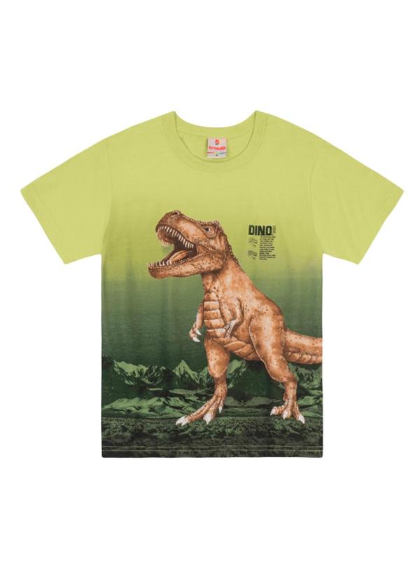 Vista 2 Camiseta Infantil Menino de Dinossauro Verde Brandili Brandili