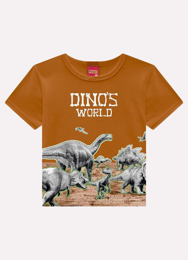 Camiseta Infantil Menino Dinossauro Amarelo