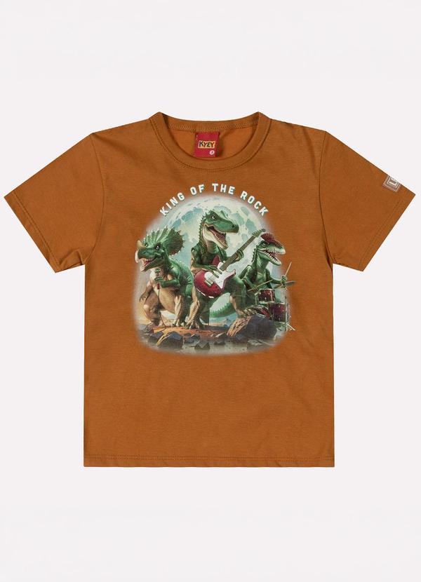 Camiseta Infantil Menino Dinossauro Amarelo