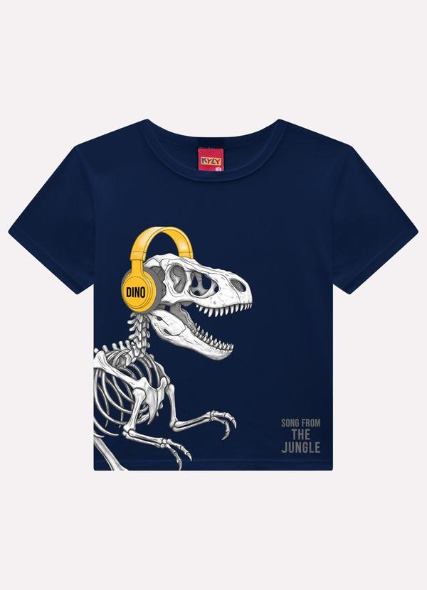 Camiseta Infantil Menino Dinossauro Azul