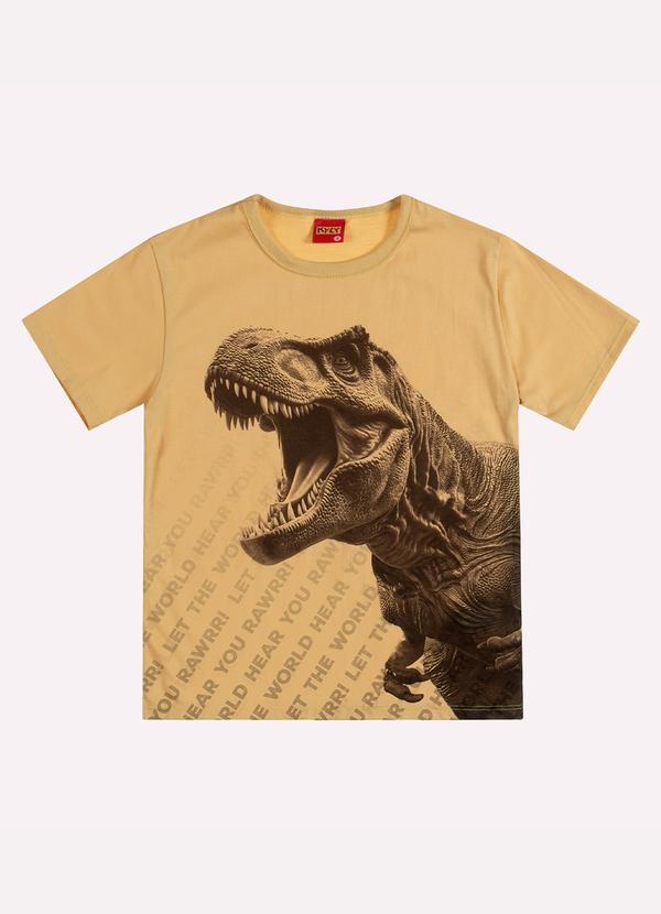 Camiseta Infantil Menino Dinossauro Bege