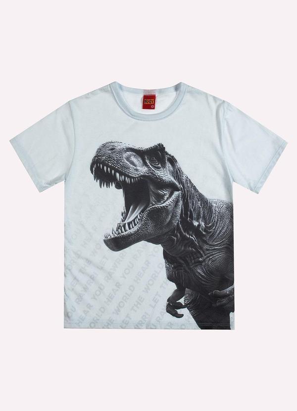 Camiseta Infantil Menino Dinossauro Branco