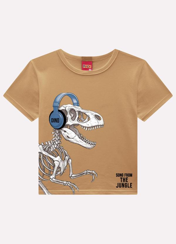 Camiseta Infantil Menino Dinossauro Marrom