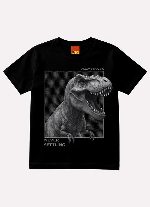 Camiseta Infantil Menino Dinossauro Preto