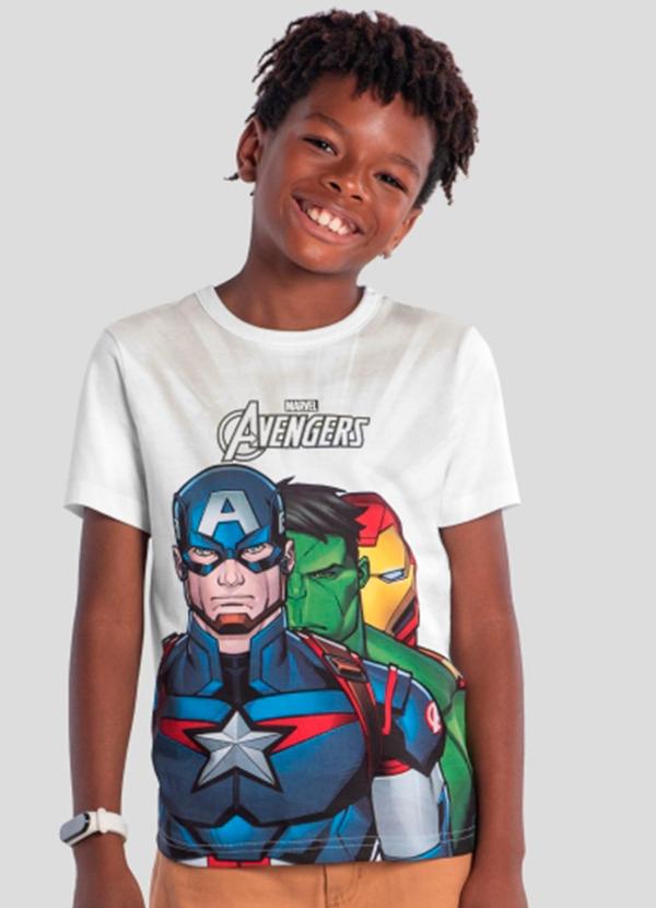 Vista 2 Camiseta Infantil Menino dos Vingadores Branco Brandili Brandili