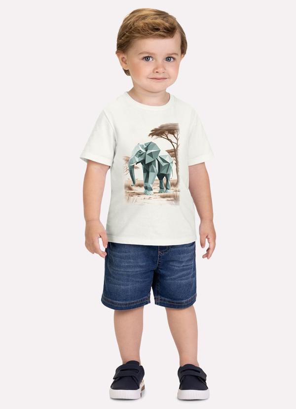 Camiseta Infantil Menino Elefante Branco