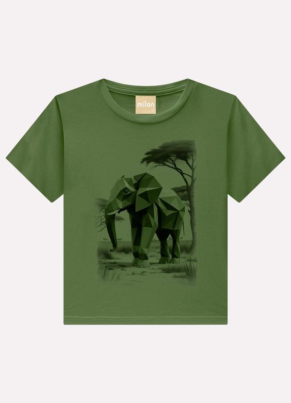Camiseta Infantil Menino Elefante Verde