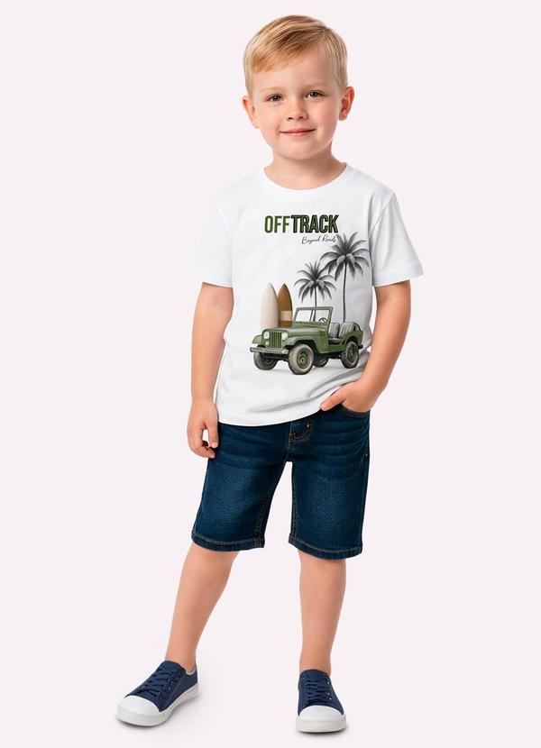 Camiseta Infantil Menino em Algodão Branco