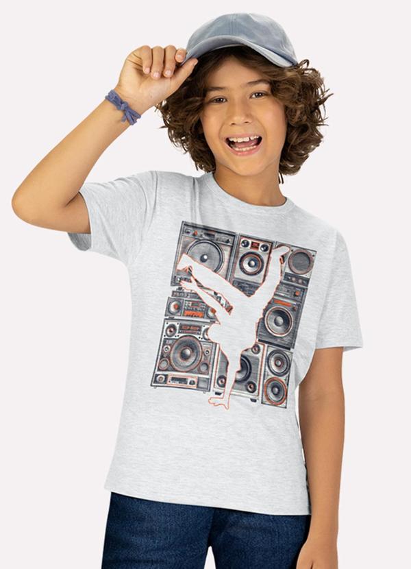 Camiseta Infantil Menino em Algodão Cinza