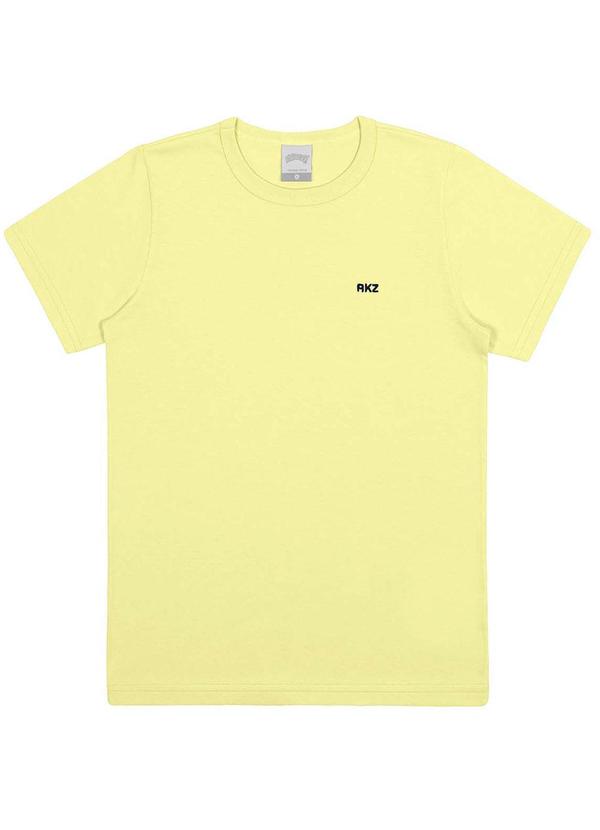 Camiseta Infantil Menino em Malha Básica Amarelo