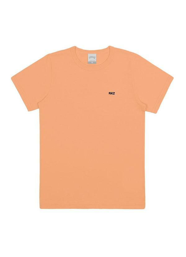 Camiseta Infantil Menino em Malha Básica Laranja