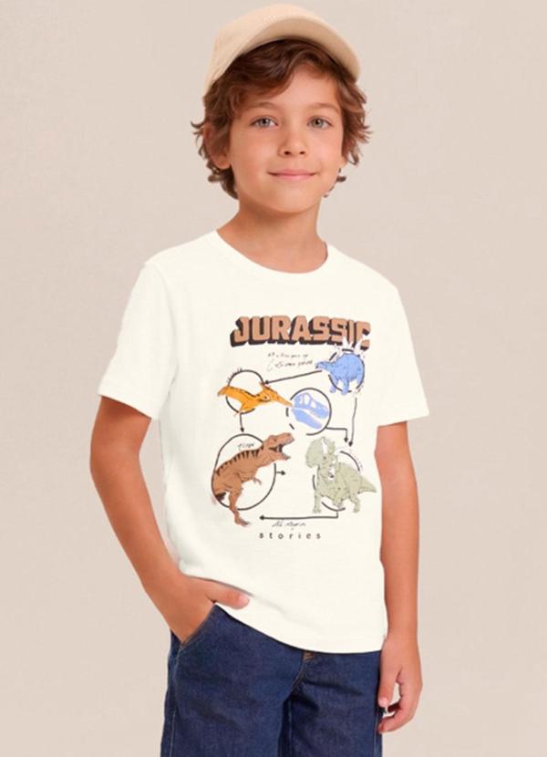 Camiseta Infantil Menino em Malha Bege