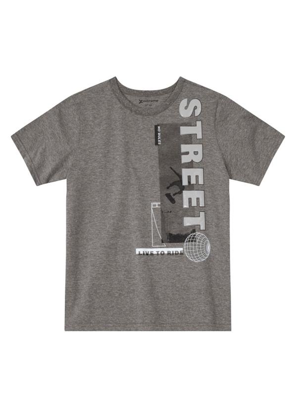 Camiseta Infantil Menino em Malha Cinza