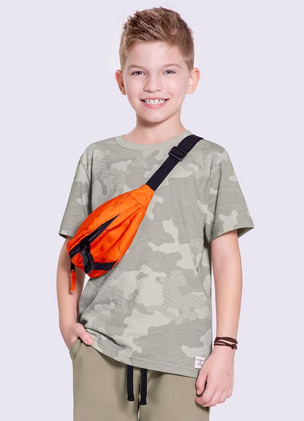 Vista 2 Camiseta Infantil Menino em Malha Estampada Bege