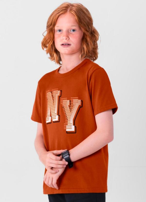 Vista 2 Camiseta Infantil Menino em Malha Marrom Extreme Extreme