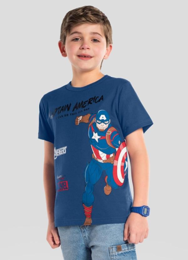 Camiseta Infantil Menino em Meia Malha Azul