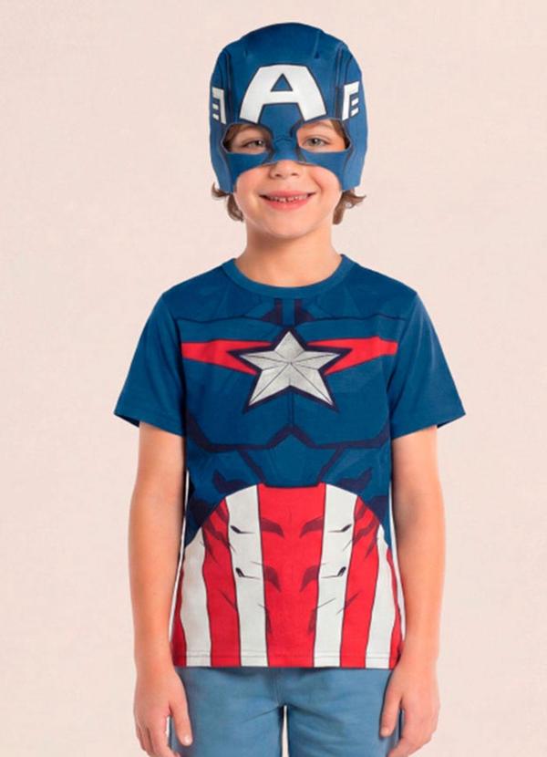 Camiseta Infantil Menino em Meia Malha Azul