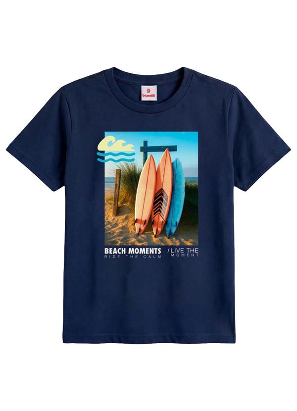 Camiseta Infantil Menino em Meia Malha Azul