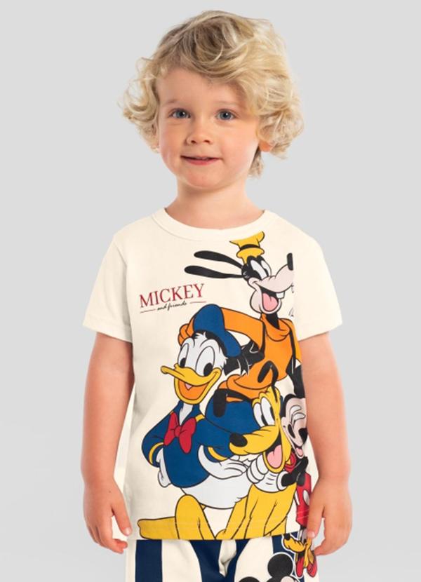 Camiseta Infantil Menino em Meia Malha Bege