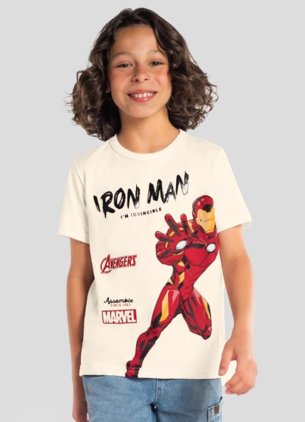 Camiseta Infantil Menino em Meia Malha Bege