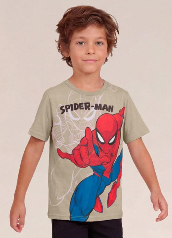 Camiseta Infantil Menino em Meia Malha Bege
