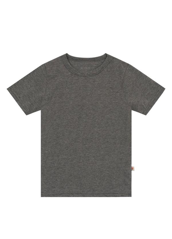 Vista 2 Camiseta Infantil Menino em Meia Malha Cinza Brandili Brandili