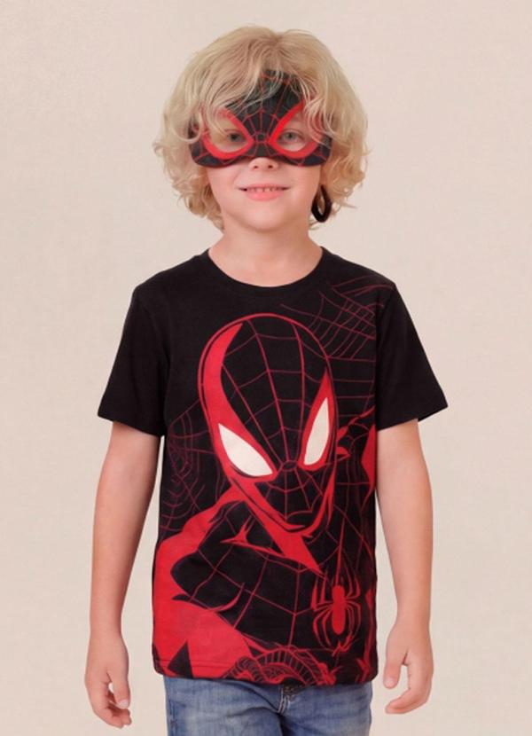 Camiseta Infantil Menino em Meia Malha Preto