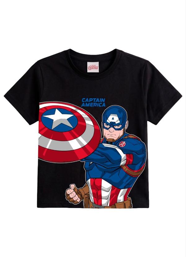Camiseta Infantil Menino em Meia Malha Preto