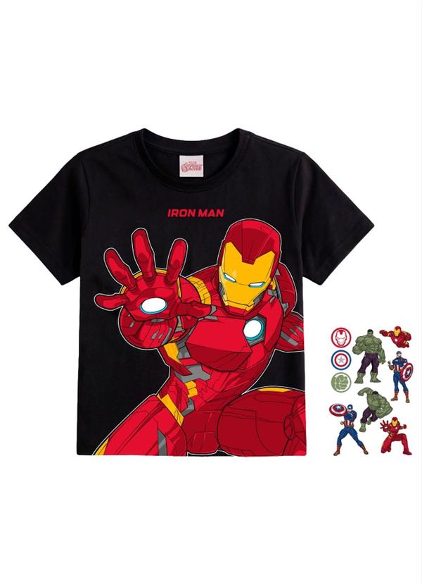 Camiseta Infantil Menino em Meia Malha Preto